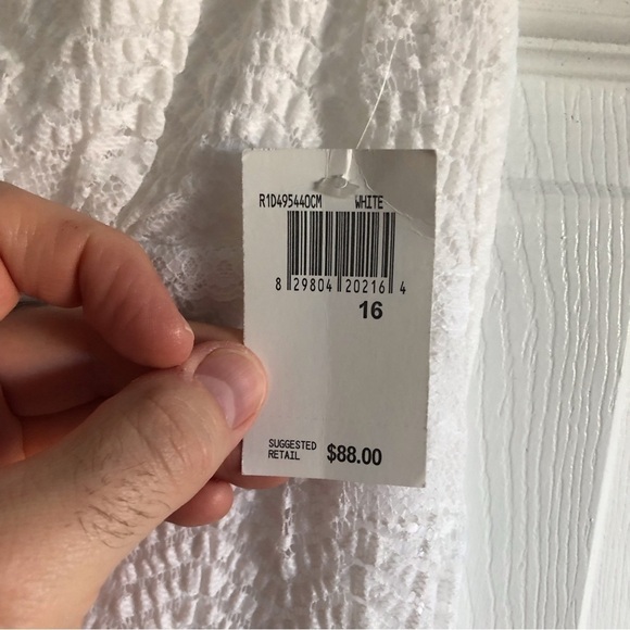 Vintage Chris Mclaughlin white lace double layer dress in size 16 - Picture 8 of 10